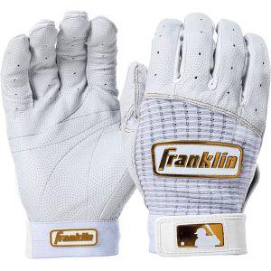 Franklin Pro Classic White / Gold Adult Batting Gloves: 20964XX