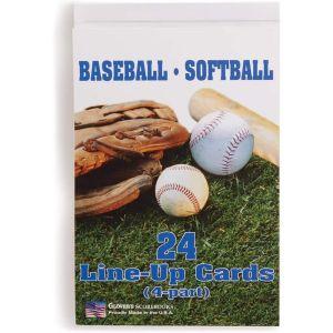 Glover's Baseball/Softball 24 Game Line-Up Cards