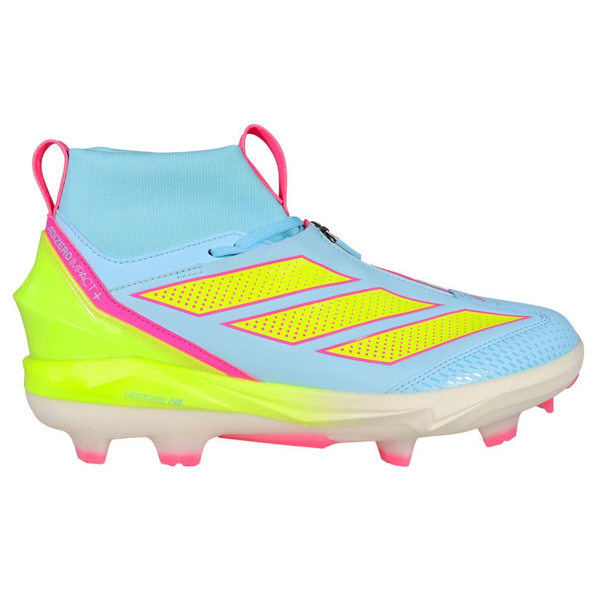 adidas Adizero Impact+ 2.0 Columbia Blue/Lime TPU Baseball Cleats