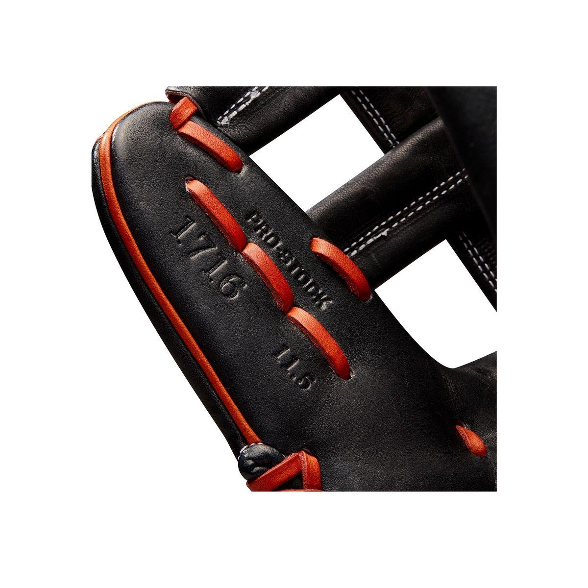 美品 Wilson A2000 1716 硬式内野手用グラブ ブラック×オレンジ Wilson A2000 1716 11.5