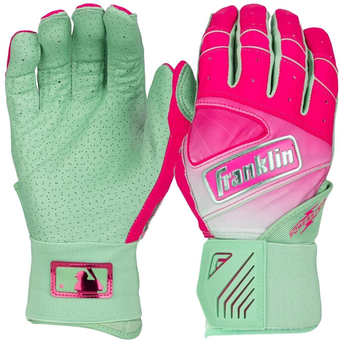 Franklin Infinite Powerstrap Youth Batting Gloves Mint Pink
