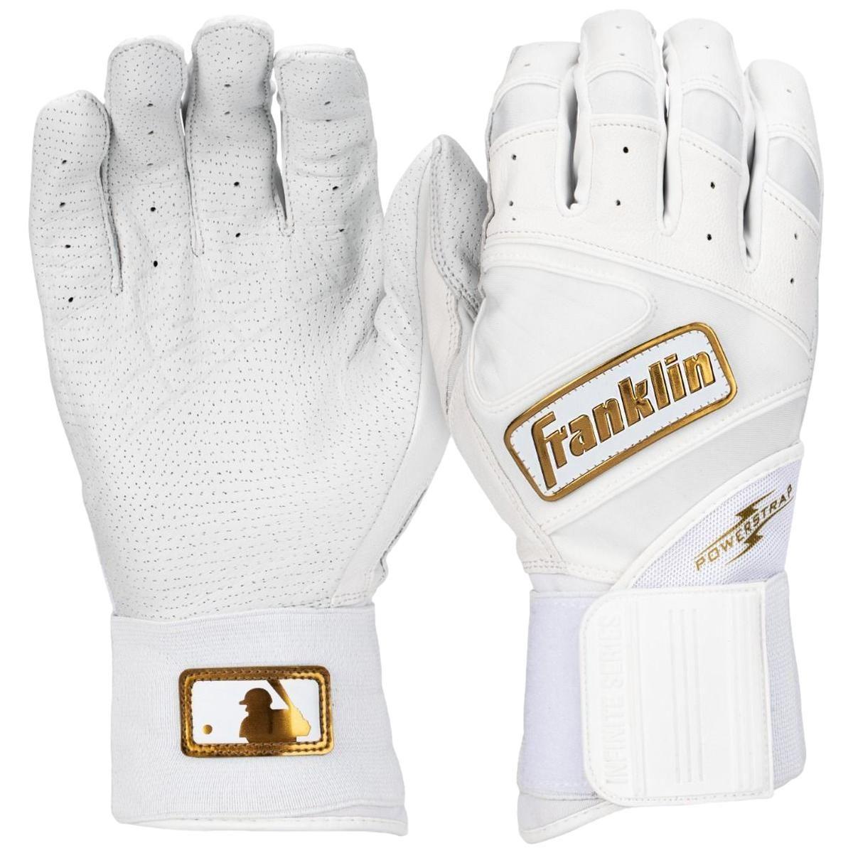 Franklin Powerstrap Infinite Series Adult Batting Gloves White Gold