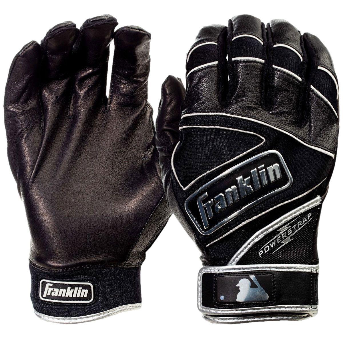 Franklin Powerstrap Adult Batting Gloves black