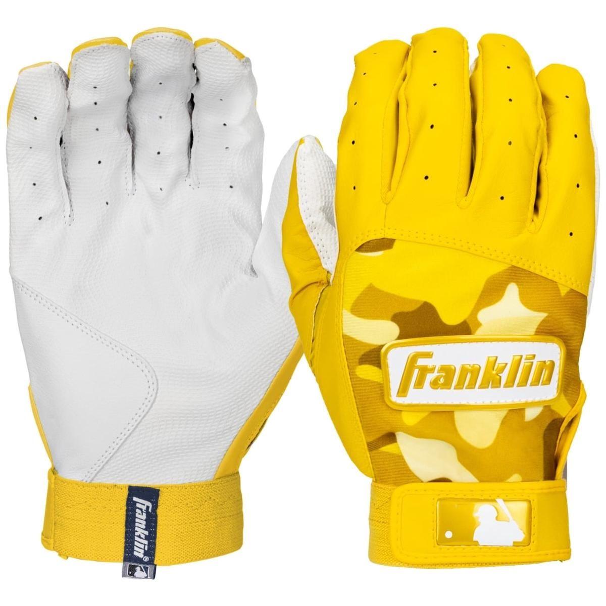 Franklin Digitek Hi-Lite Youth Batting Gloves White Yellow