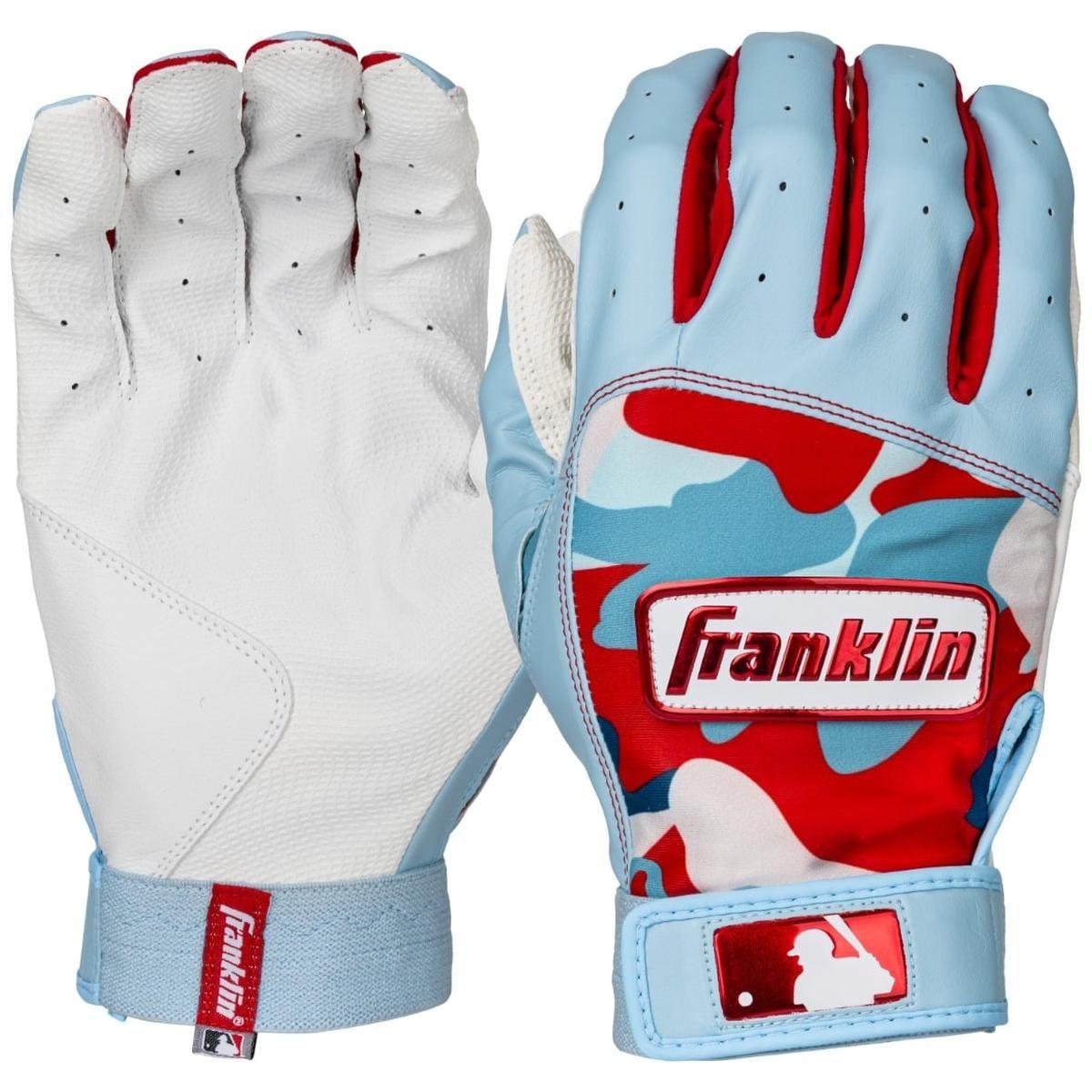 Franklin Digitek Hi-Lite Adult Batting Gloves Carolina Blue Red