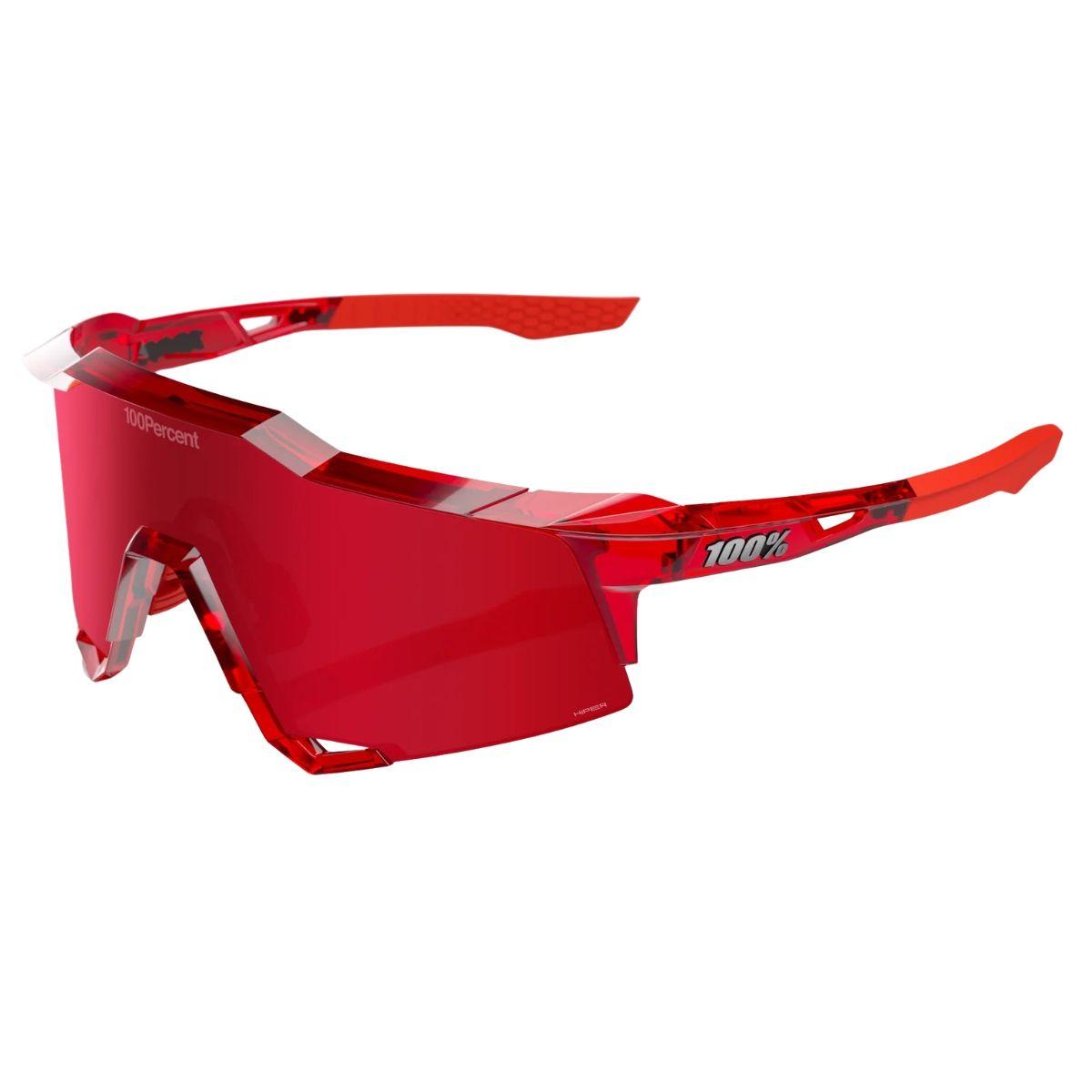 100% Speedcraft Harper 1 Polished Translucent Red Hiper Fire Red Mirror Lens Sunglasses