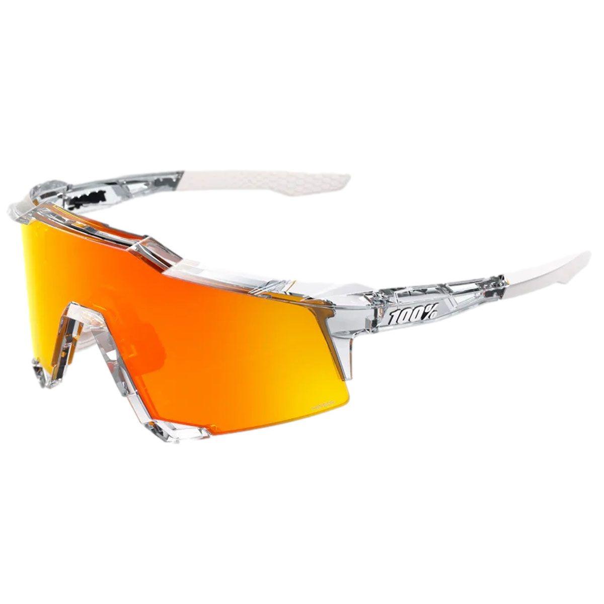 100% Speedcraft Polished Translucent Clear HiPER Red Multilayer Mirror Sunglasses