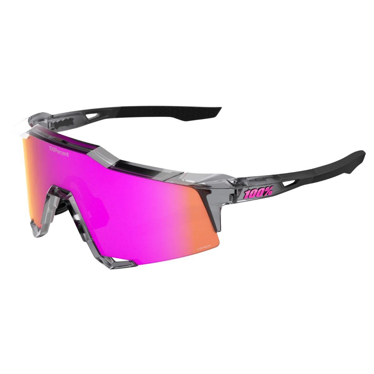 100% Speedcraft MLB Authentic Polished Translucent Grey Hiper Vital Pink Mirror Lens Sunglasses