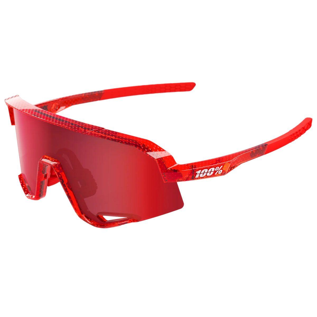 100% Slendale Campari Translucent Red HiPER Fire Red Mirror Sunglasses