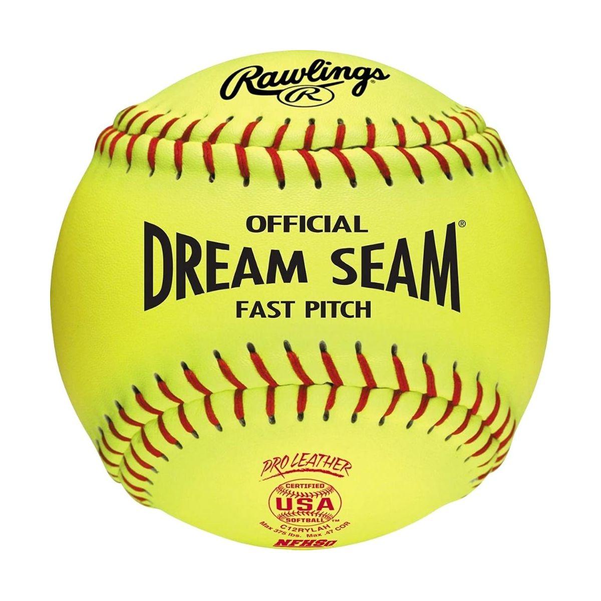 Rawlings One-Dozen 12" USA/NFHS Pro Leather Dream Seam Softballs