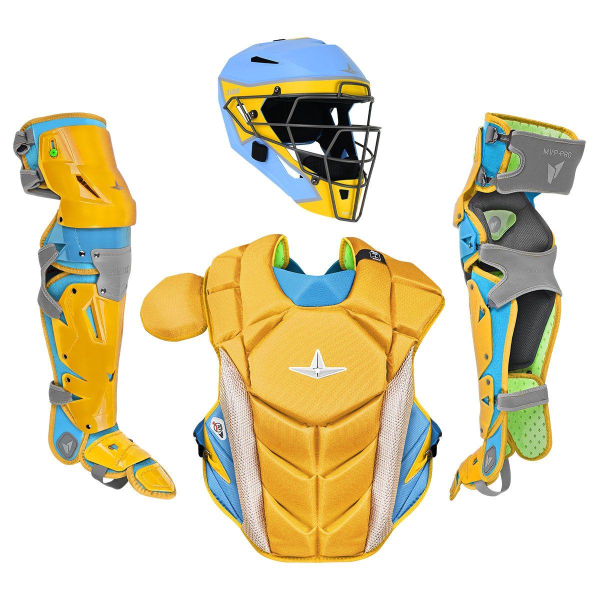 All-Star MVP-PRO Short Fuse Catcher's Set yellow/sky blue