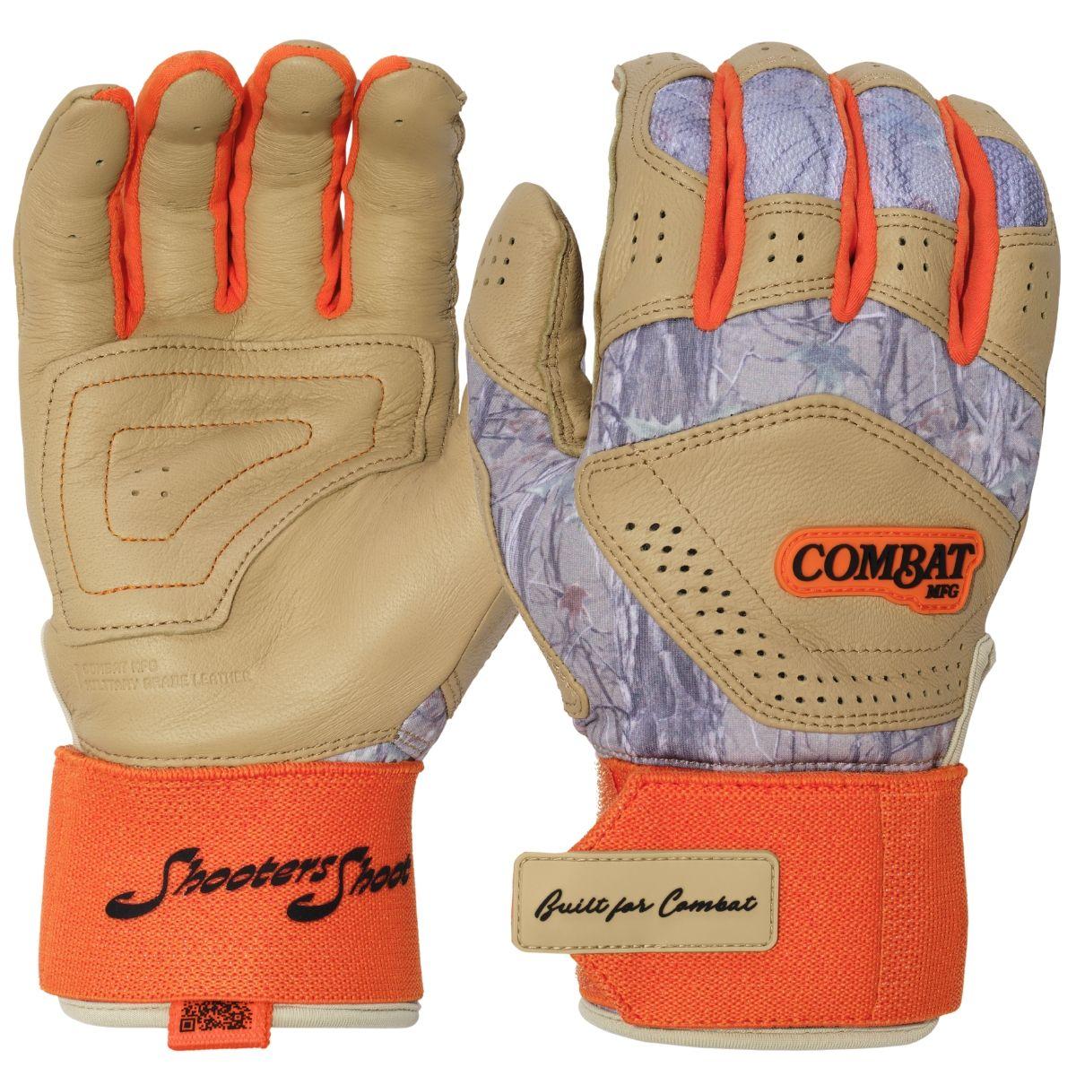 Combat MFG Outdoor Long Strap Batting Gloves Orange