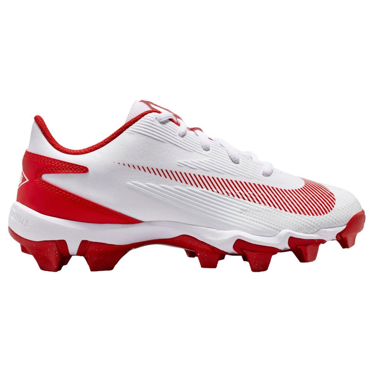 Nike Diamond Clutch White/Red Youth Molded Baseball Cleats