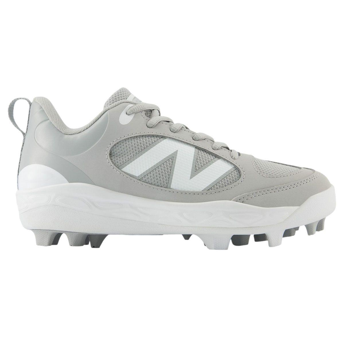 New Balance Fresh Foam 3000v7 Grey/White Youth Rubber Molded Baseball Cleats