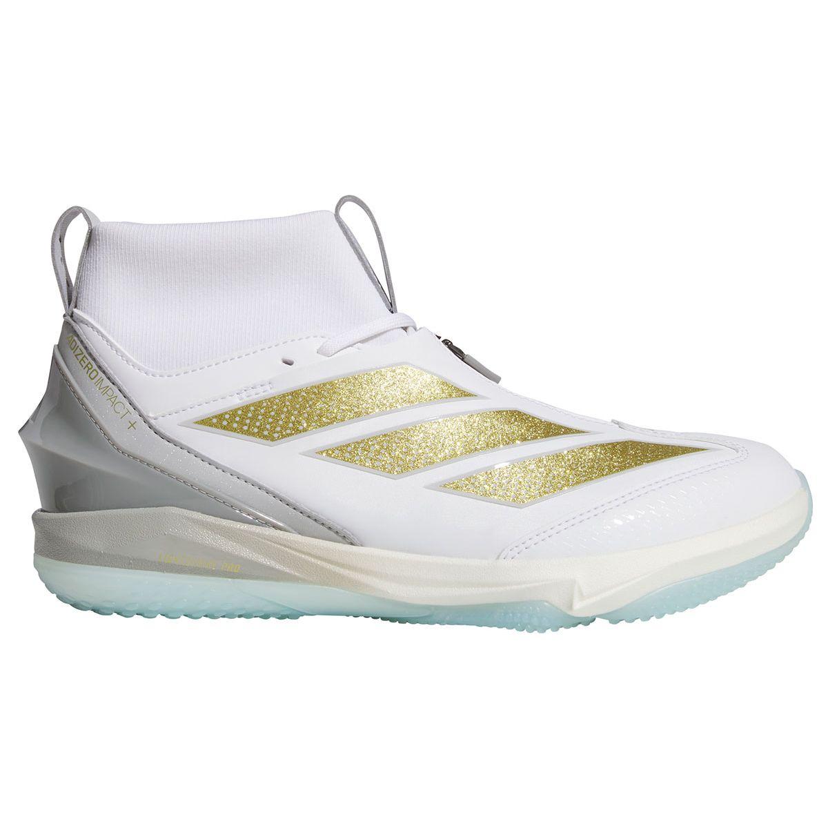 adidas Adizero Impact+ 2.0 White/Gold Turf Trainers