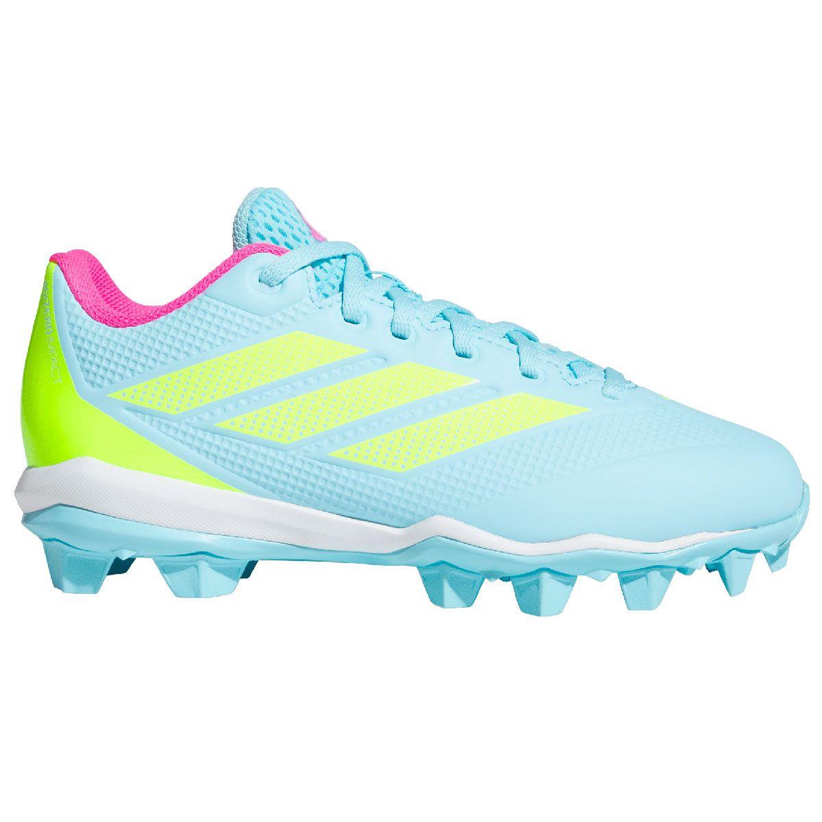 adidas Adizero Impact 2.0 Columbia Blue/Lime Youth Molded Cleats