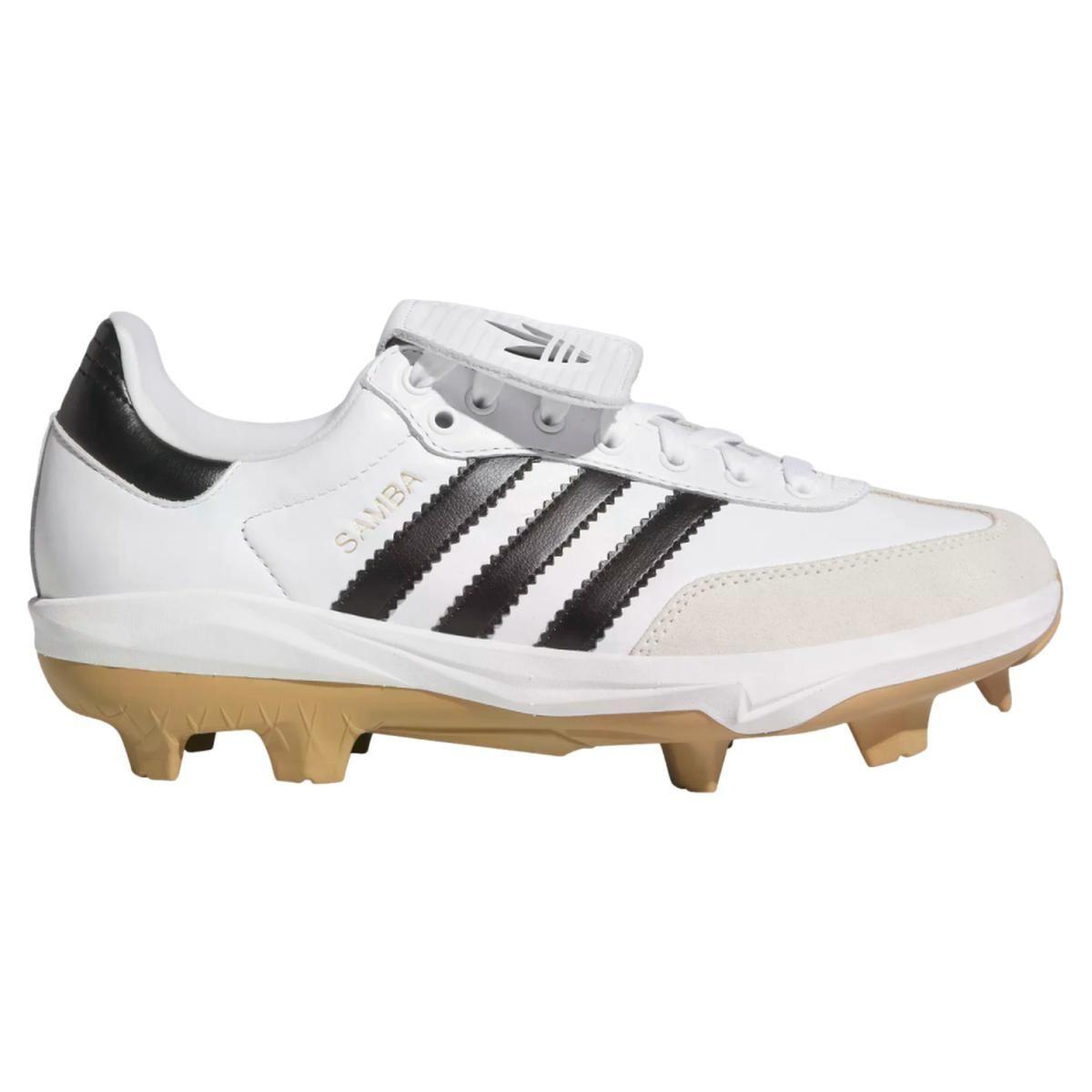 Adidas Samba White/Black TPU Baseball Cleats