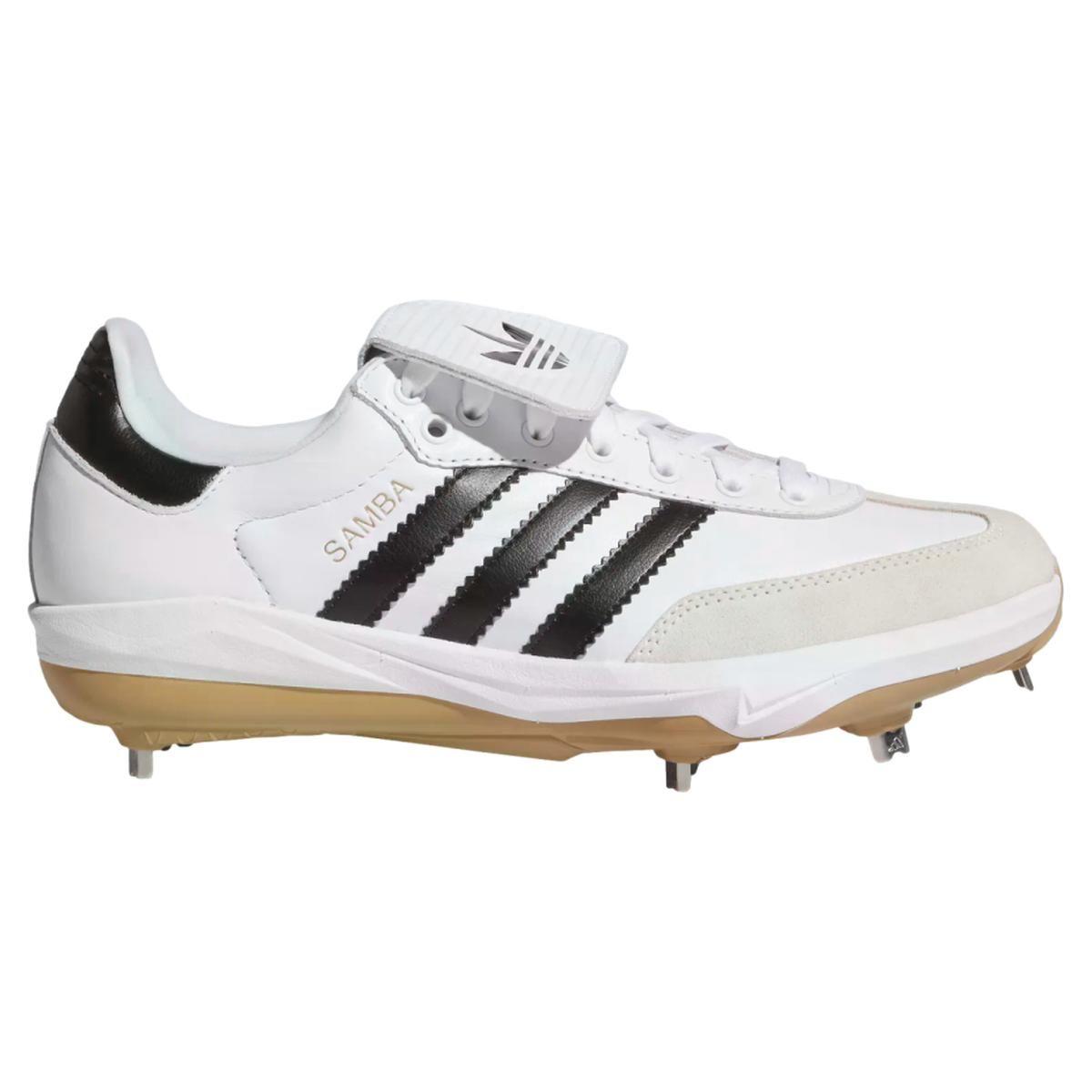 Adidas Samba White/Black Metal Baseball Cleats