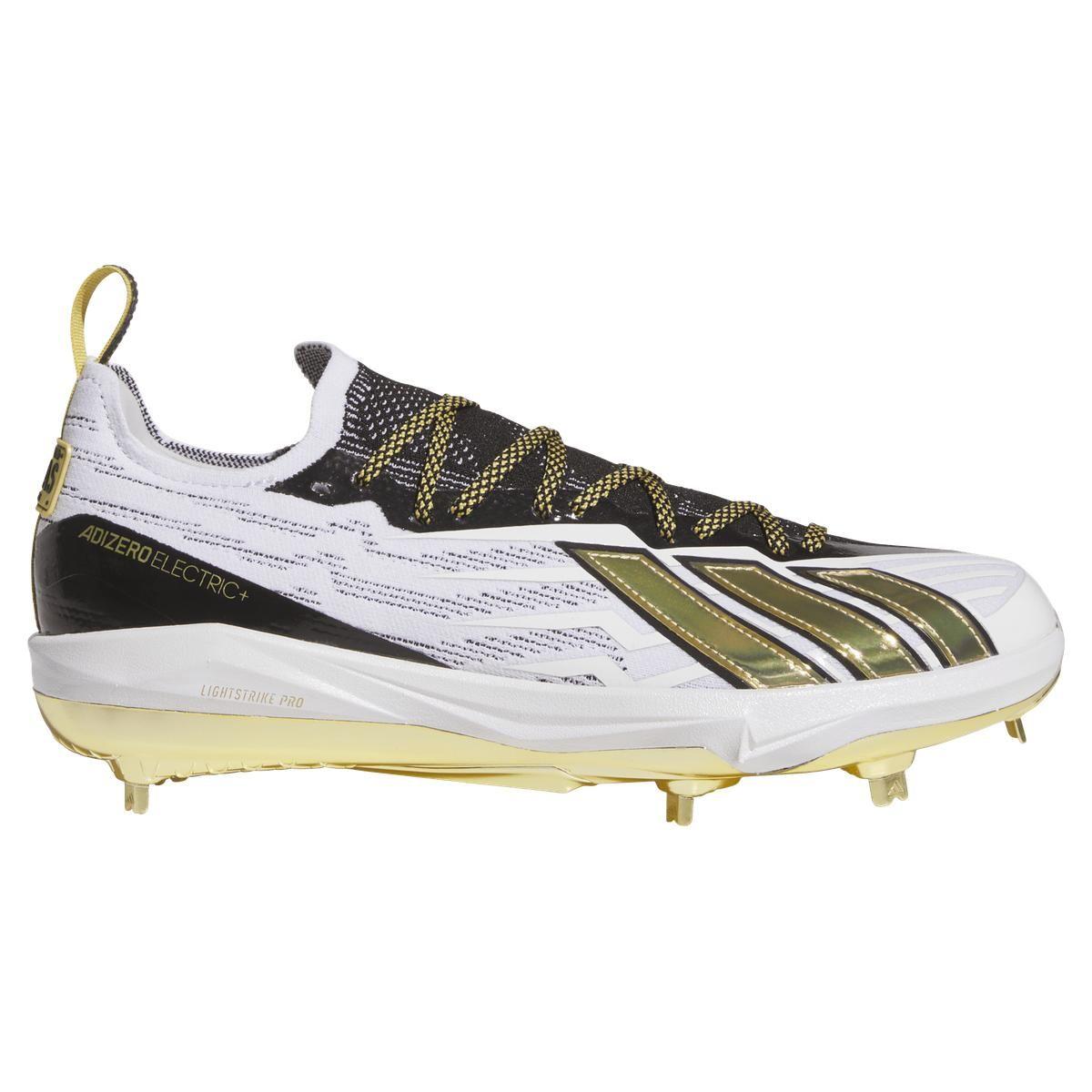 Adidas Adizero Electric+ 3.0 Racing Team Black/Gold Metal Baseball Cleats