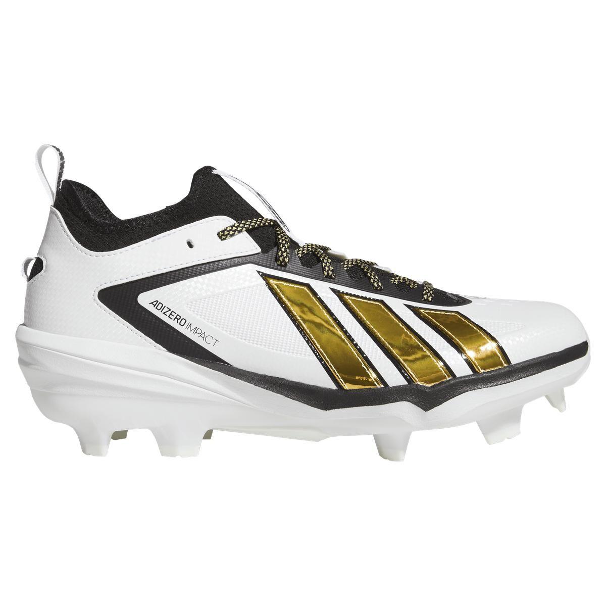 Adidas Adizero Impact 3.0 White/Gold TPU Baseball Cleats
