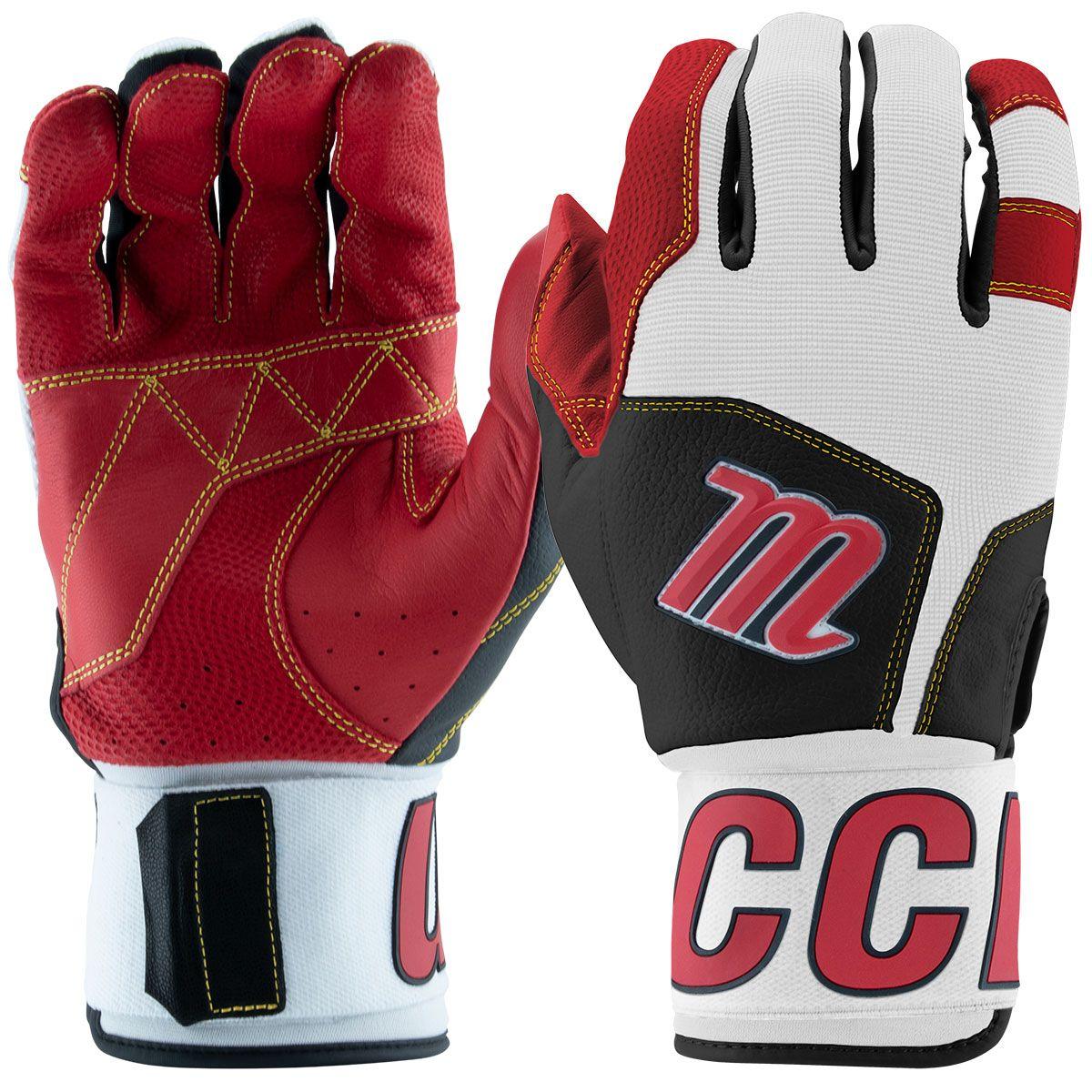 Marucci Blacksmith Wrap Adult Batting Gloves black red