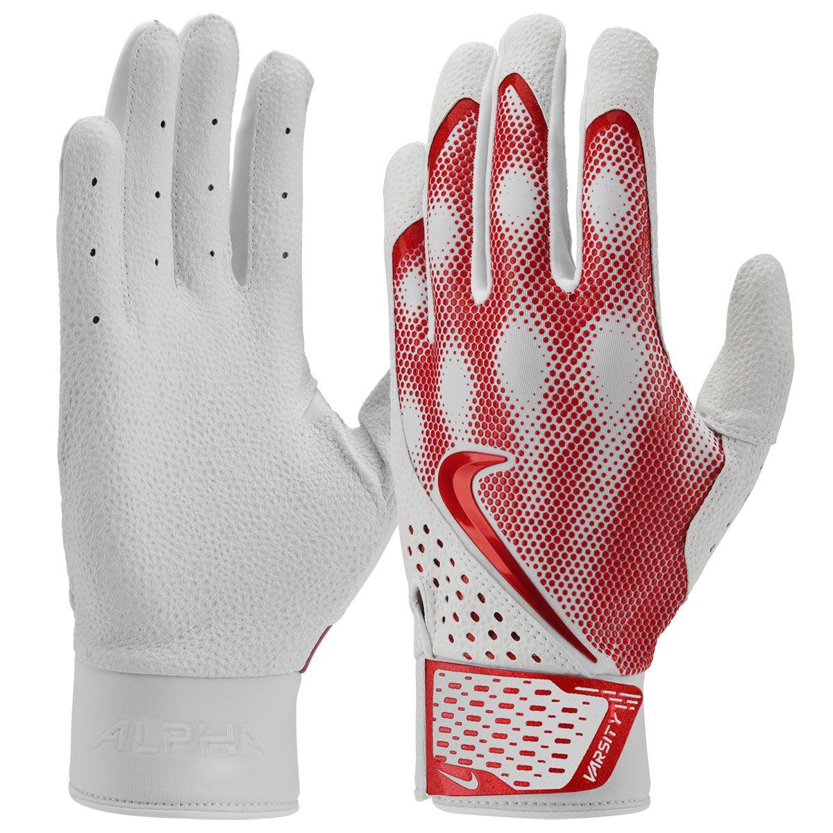 Nike Alpha Varsity Adult Batting Gloves white/red