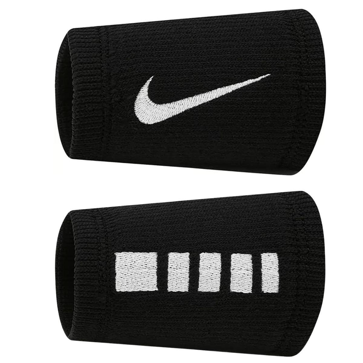 Nike Elite Doublewide Wristbands 2 Pack|Black/White