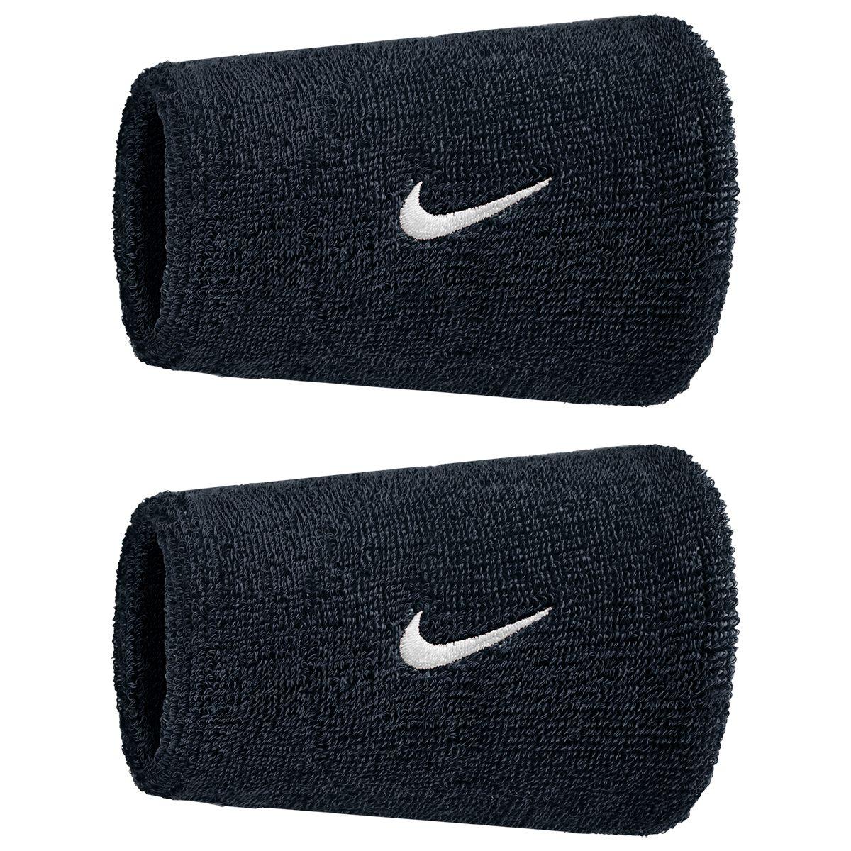 Nike Swoosh Classic Double Wide Wristbands 2-Pack black white