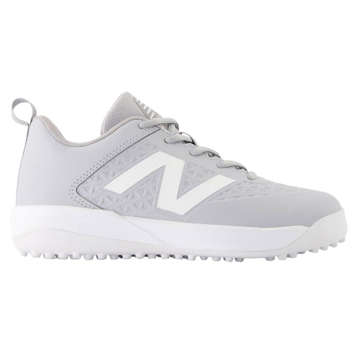 New Balance 4040v8 Grey Youth Turf Baseball Shoes