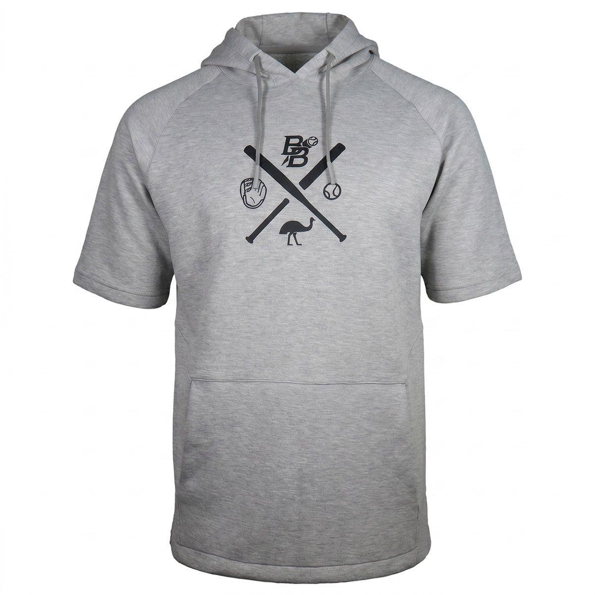 Better Baseball x EvoShield Grey Bat Cross Short Sleeve Adult Hoodie