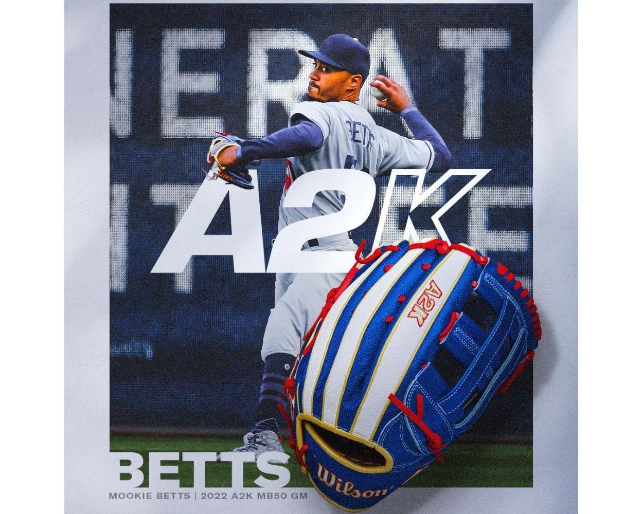 Wilson 2022 Mookie Betts A2K MB50 GM 12.5 Outfield Baseball Glove