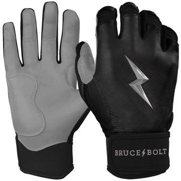 Bruce Bolt Short Cuff Chrome Series Youth Batting Gloves Black