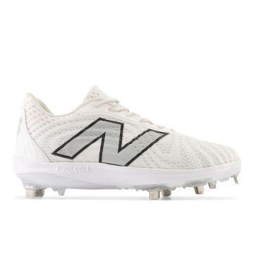 New Balance L4040v7 White Metal Cleats: L4040TW7