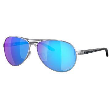 Oakley Feedback Polished Chrome Prizm Sapphire Polarized Sunglasses