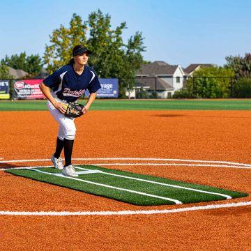 Portolite Pro Spiked Softball Game Mat w/ Lines
