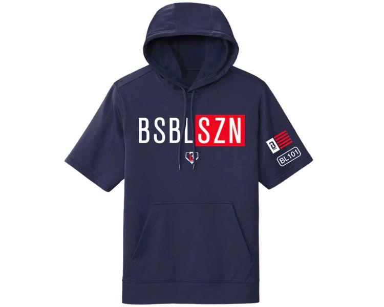 Baseball Lifestyle BSBL SZN Short Sleeve Hoodie V2 Better Baseball Better Baseball