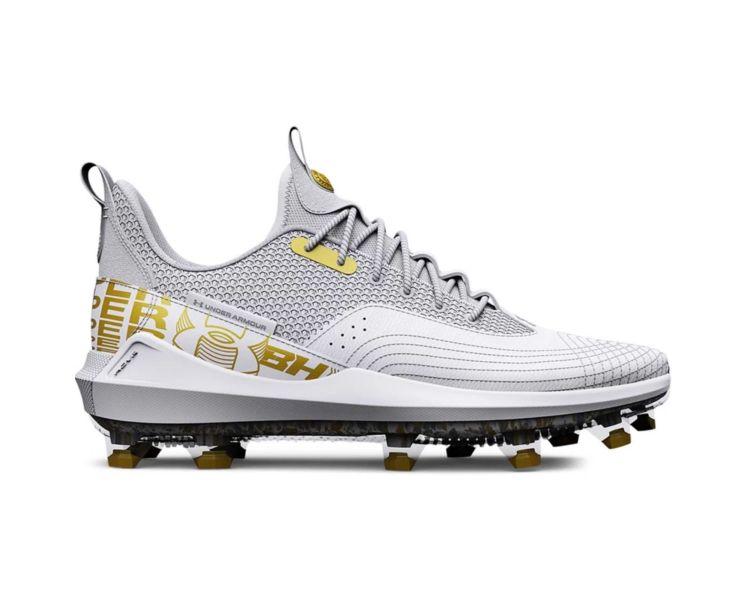 Under Armour Harper 7 Low Elite TPU White Composite Baseball Cleats