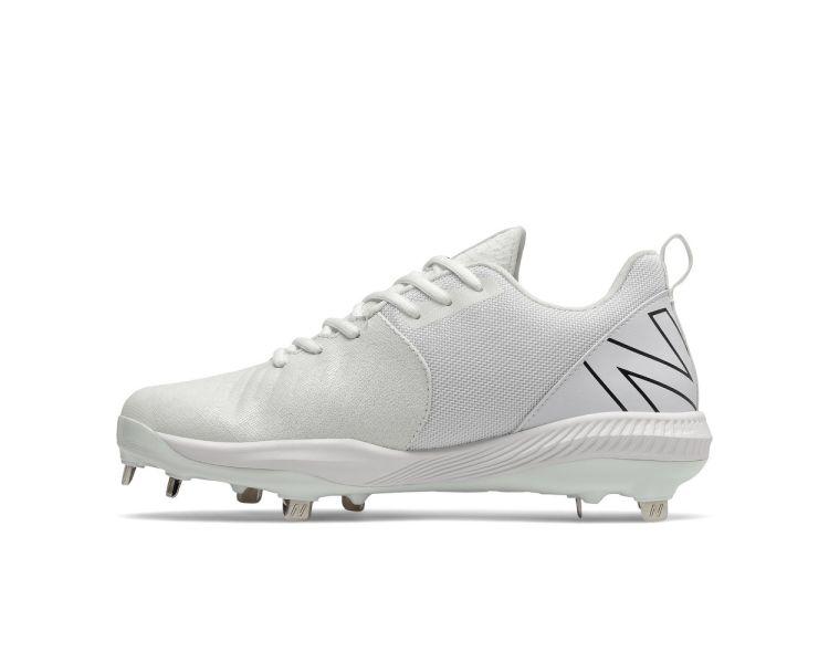 New Balance 4040v6 White Metal Baseball Cleats Better Baseball