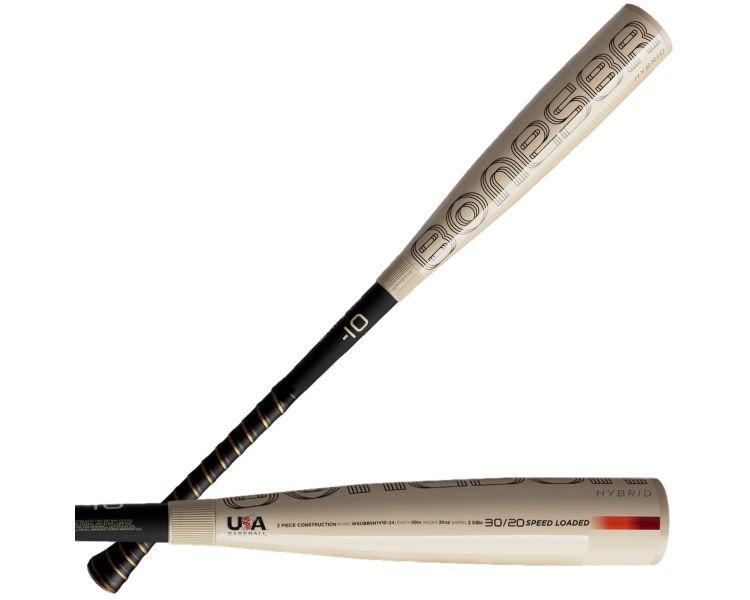 Warstic Bonesaber Hybrid Metal -10 USA Baseball Bat: MBBSH24UBWH