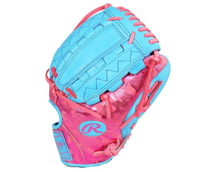 Pink and Blue Baseball Glove
