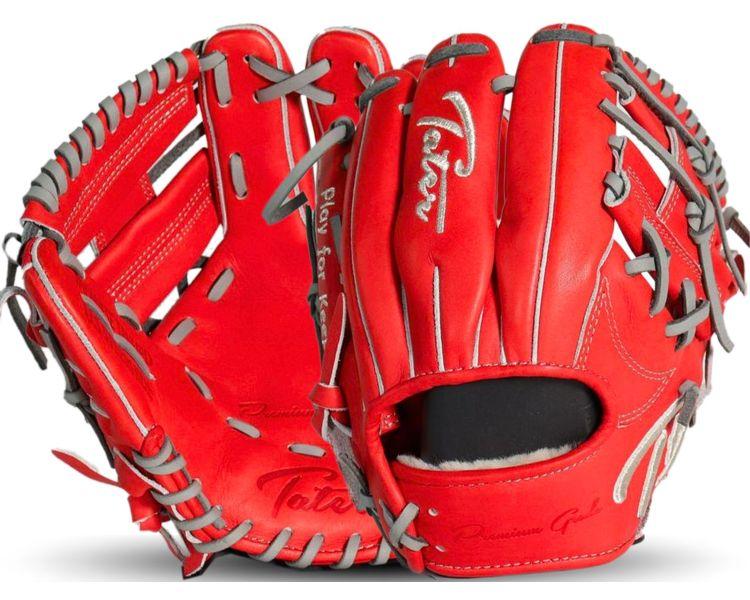 Tater Infield Trainer Red 9.5 Inch Baseball Training Glove